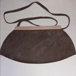 JACQUES VERT OF ITALY TAUPE SUEDE SHOULDER BAG PINK LEATHER TRIM SUEDE STRAP Brown Photo 1