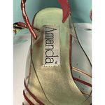 Vintage Amanda Cancun Red Glitter Slingback Closed Toe Sp Occasion Heels Sz 7W Photo 1