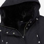 The Kooples NWT Memory Sweet Black Hooded Faux Fur Parka Women’s Size Small Photo 3