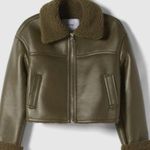Bershka  dark green faux leather jacket  Photo 0