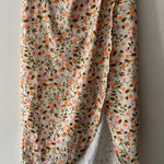 Urban Outfitters  Orange Floral Wrap Midi Skirt Photo 0