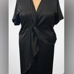 SONCY Black Satin Knotted Front Dress with Choker, Size undefined Photo 2