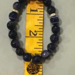 Rustic Cuff PURPLE ONYX BEADS w/ Gold accents & logo Stretch Stacking Bracelet Photo 9