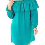 Lilly Pulitzer  Dee Dee Off-Shoulder Dress Teal Malachite Size XXS Women's Photo 0