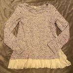 Double Zero 💙 | Navy Sweater with Pleated Trim, Small Photo 1