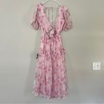 Lulus NWT Lulu’s Ideal Poise Blush Floral Chiffon Backless Tie-Front Midi Dress Photo 6