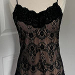 Studio Y Y2K BLACK  LACE SEQUIN CAMI‎ TOP Photo 0