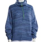 Aerie  Blue Ribbed Cozy 1/4 Zip Cropped Pullover Blue Sweater Women’s Size Small Photo 0