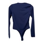 Qinsen Square Neck Thong Long Sleeve Bodysuit Navy Blue Women’s Size Medium Photo 10