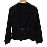 Bandolino  Blu Military‎ Jacket Womens Small Black Velvet Metal Buttons Pockets Photo 1