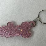Personalized Pink Heart Glitter Layered Name Acrylic Keychain Photo 2