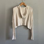 Aerie  Hooded Ribbed Cropped Sweater Size Large‎ EUC Photo 3