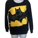 DC Batman Small Black Yellow Batman Large Logo Bejeweled Sweatshirt Crewneck Photo 0