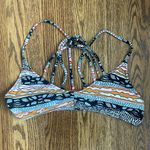 Volcom  Strappy Printed Bikini Top Size Small Black Multicolor Boho Pattern Photo 0
