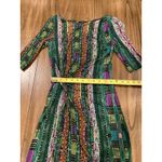 Etro 3/4 Sleeve multi color ruched geo knee length viscose cashmere dress 40 Green Size undefined Photo 5