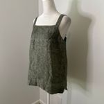 Athleta dark green sleeveless linen tank top size L Photo 2