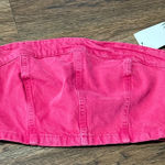 ZARA NWT Cropped Strapless Denim Cotton Tube Top Zipper Back Size Medium Photo 0