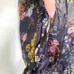 Cinq A Sept Dress Marianne Floral Silk Organza Tie Wedding Black Multi 0 NWT Photo 9