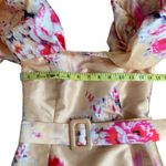 ASOS Floral Puff Sleeve Mini Dress - Pink and Cream Photo 5