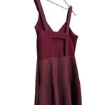 La Ligne Zelda Pleated Blend Open Back Midi Dress Burgundy Size 2 Red Photo 8