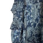 Frye & Co Blue Floral Ruffle Long Sleeve Dressy Button Down Blouse Women Sz XXL Photo 2