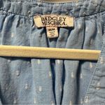 Badgley Mischka  Women's‎ Medium Pastel Blue Swiss Dot Cotton Puff Sleeve Blouse Photo 5