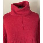 Eileen Fisher Turtleneck Sweater Sz LG 100% Merino Wool Red Holiday Dressy Photo 1