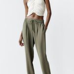 ZARA “pajama” Pants Green Photo 0