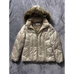 Calvin Klein  Women's Beige Faux Fur Hood Down Filled Puffer Coat Size‎ Small Photo 1