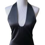 Jason Wu  Black Satin Halter Plunge Backless Dress Small NWOT Photo 2