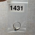 Sterling Silver 925 Oval Blue Sapphire Diamond Halo Elegant Engagement Ring Photo 8