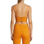 Alice + Olivia  Tangerine Carli V-Neck Denim Crop Top size 2 (US XS ) Photo 10