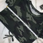 Women's Camo 2 Piece Matching Crop Top & Biker Shorts Set Green Size M Photo 6