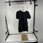 ZARA black short puff sleeve 100% cotton short sleeve dress size medium Photo 9