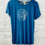Lucky Brand Luxury-Soft Rayon Stretchy Logo Tee Shirt-XS Blue Photo 4