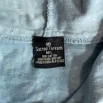 Sacred Threads  Jacket Womens M/L Baby Blue Patchwork‎ Embroidered Full Zip Hood Photo 6