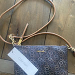 Calvin Klein  Womens Small Leather Shoulder Purse CK Neutral Combo New Photo 0