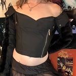 Akira Black off the shoulder jacket with zipper detailing and ruffles #goth #punk Photo 0