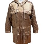 Reformation  Quilted Metallic Jacket Women’s XS Rose Gold Hooded Luxury Designer Photo 0