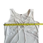 Free People Size S Ribbed Tank Top Off White Lace Up Everyday Basic Capsule Photo 2