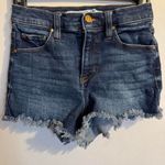 Celebrity Pink Denim Shorts Frayed Hem Blue Jeans Women Size 1/25 Photo 0