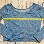 Zella  Wide Neck Long Sleeve Fleeced Lined Crop Top. Size Medium. Photo 6