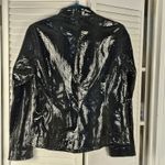 Chico's NWT β Womens Black Boa Shine Kym Leather Jacket 1 Medium 8 Photo 1