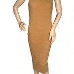 NWT Francesca's Womens Medium Beige Tank Dress Sleeveless Ribbed Knit Midi Tan Photo 4