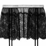 Victoria's Secret Black XS/S VERY SEXY SHINE STRAP LACE SKIRT GARTERS SHEER NWT Photo 0