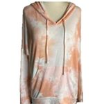 Enti Peach White Tie Dye Lightweight Hoodie Sweatshirt Women’s Pink Size M Photo 1