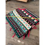 Christmas Santa Reindeer Snowman Fair Isle Poncho One Size Tassel Trim Black Photo 5