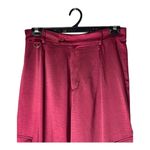 LNA‎ Clothing Pants Women Medium Red Silky Cargo Pants Wide Leg Luxury Retro Photo 3