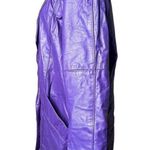 Vtg 90s Outerwear by Pheonix Purple Leather Jacket Coat Shoulder Pads Sz SP Photo 3