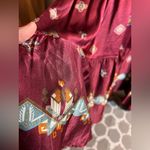 Shyanne Burgandy Maroon Western Southwestern Patterned Long Sleeve Dress XL Photo 9